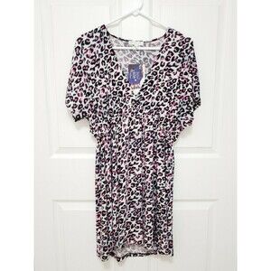 Love Fire Tunic Top, Elastic Waist, Cheetah Pattern, Junior, Size L